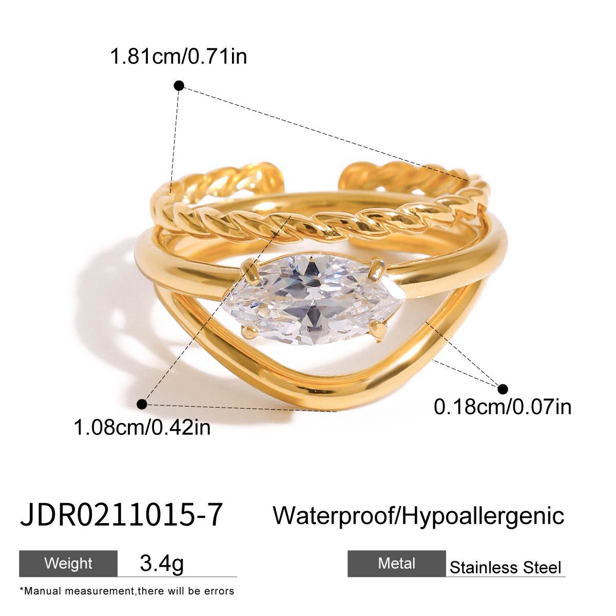 Stainless steel multi-layer stacked ring
