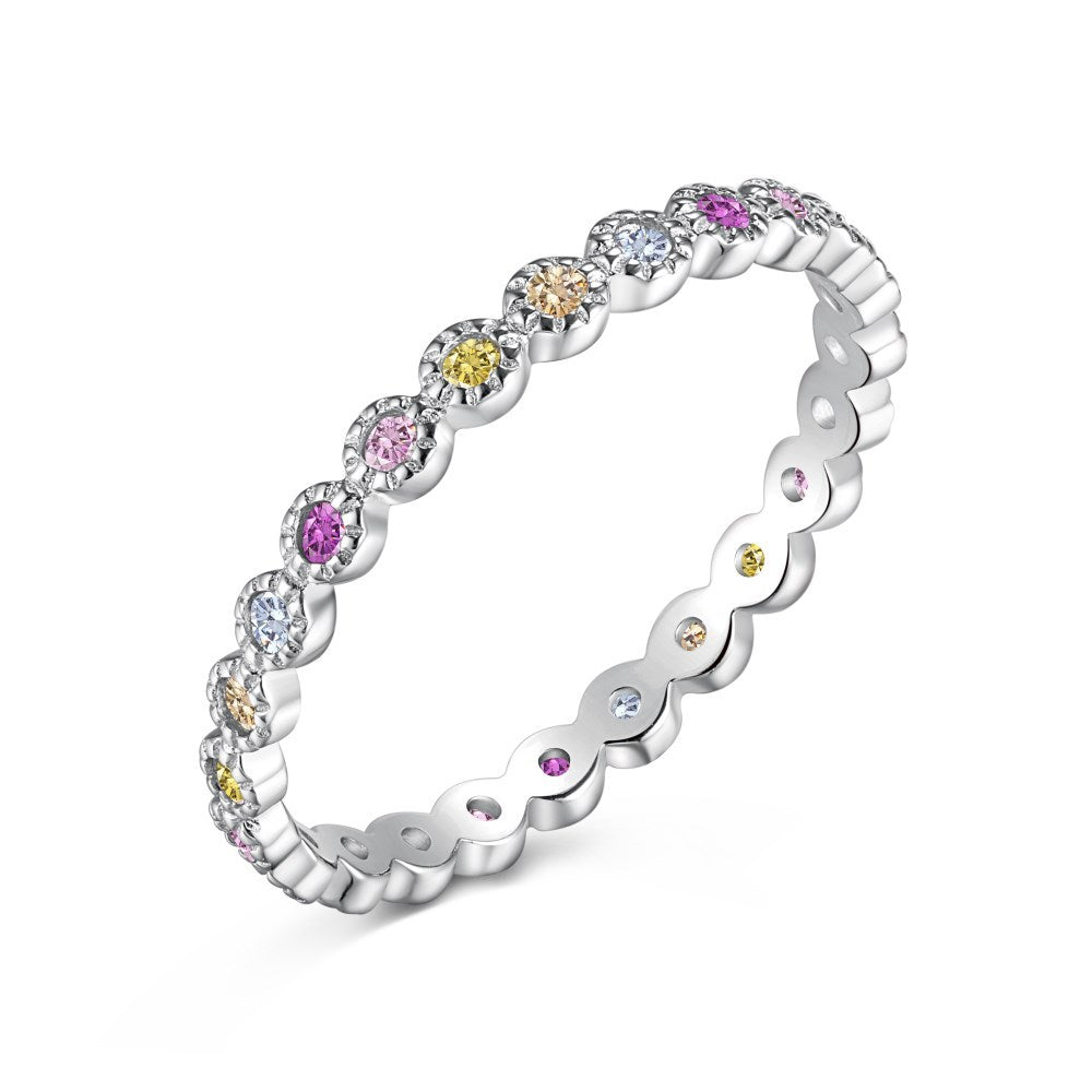 925 sterling silver colored zircon ring
