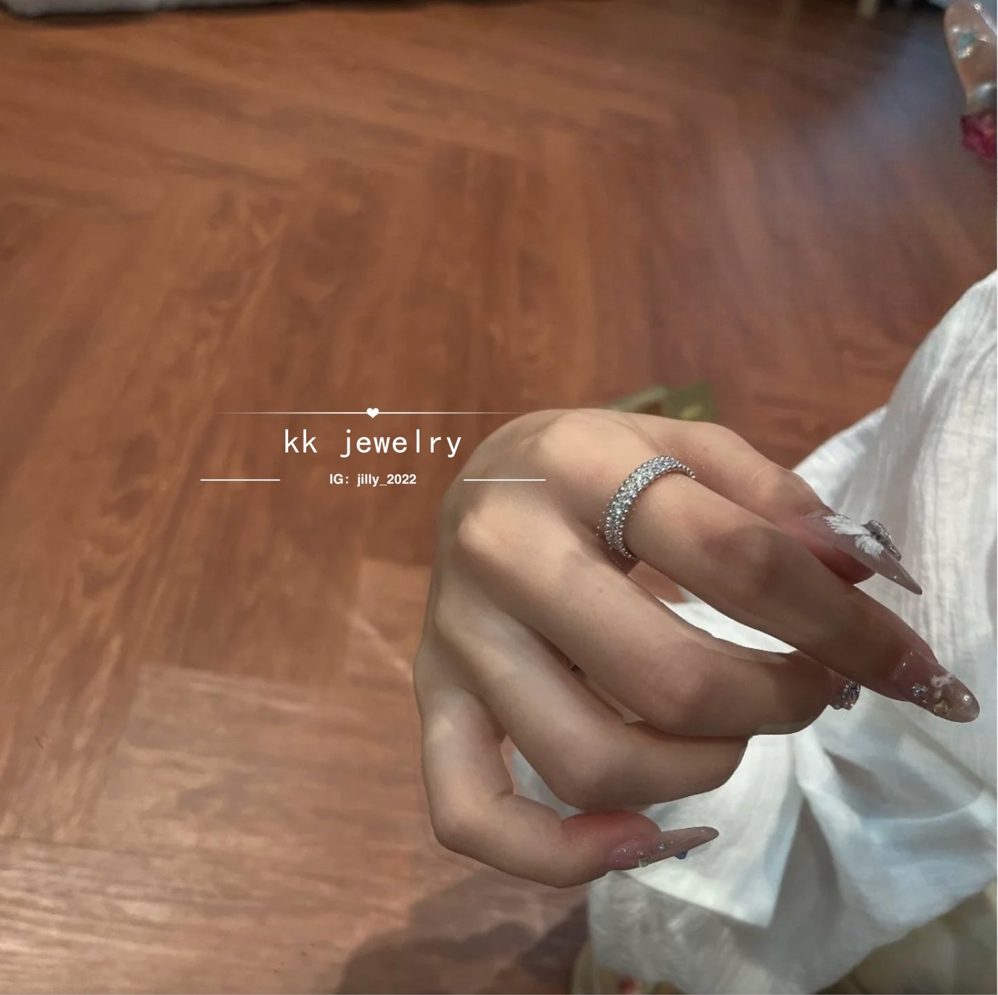 S925 Silver Gypsy Single Row Diamond Ring