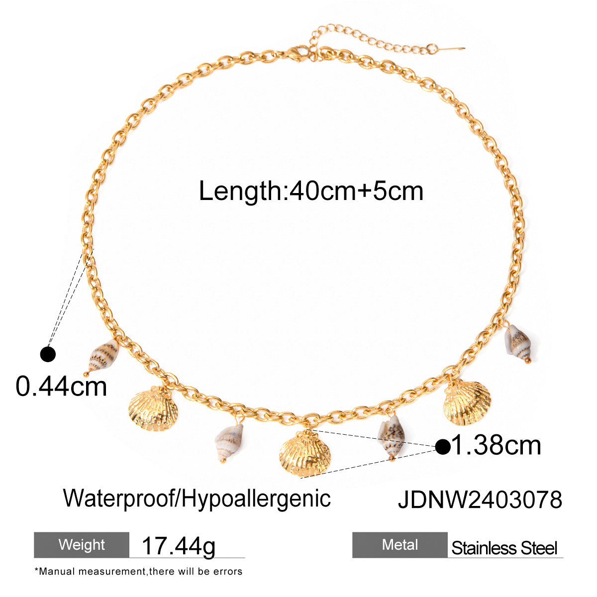 Titanium steel beach resort wind shell necklace