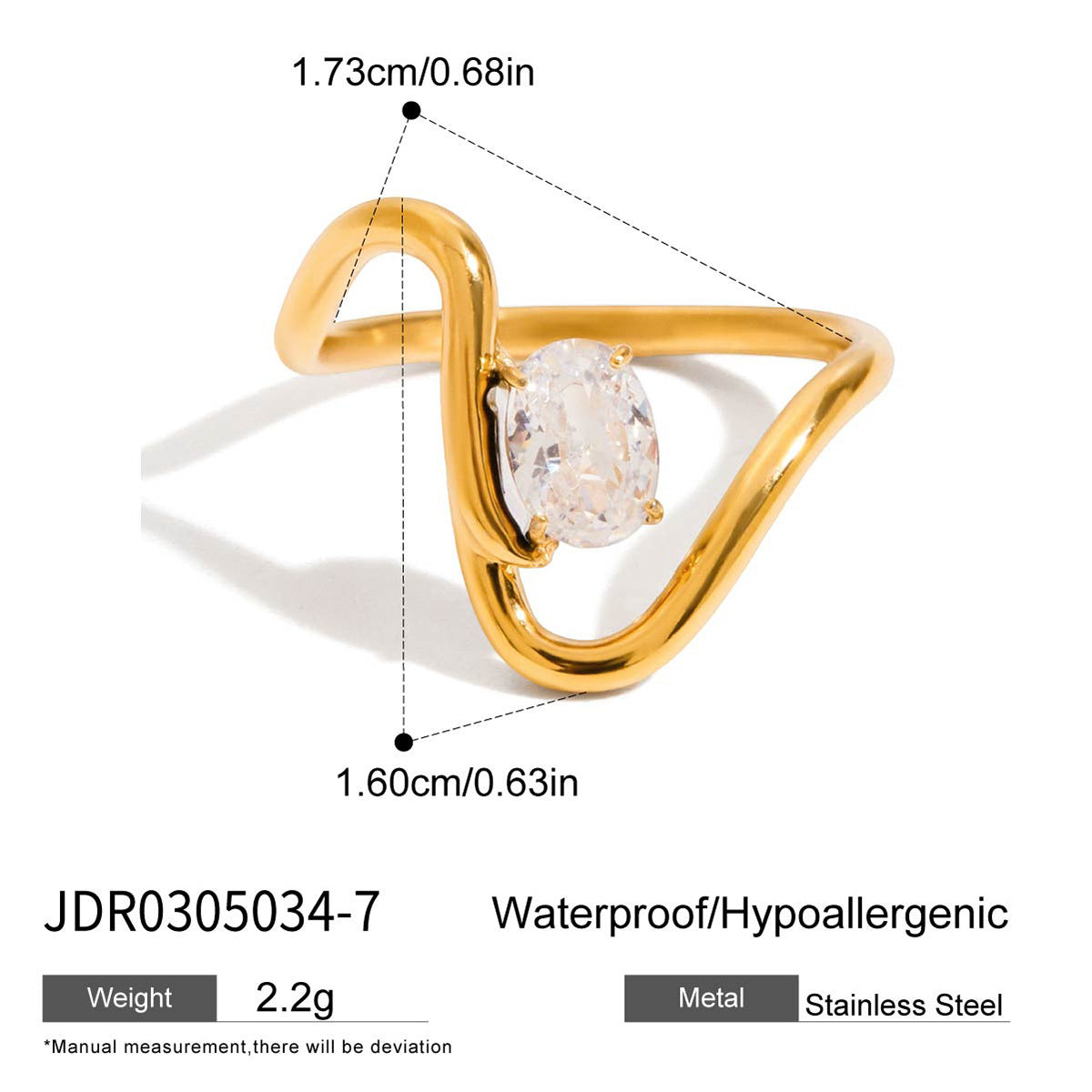 Titanium steel does not fade zircon ring