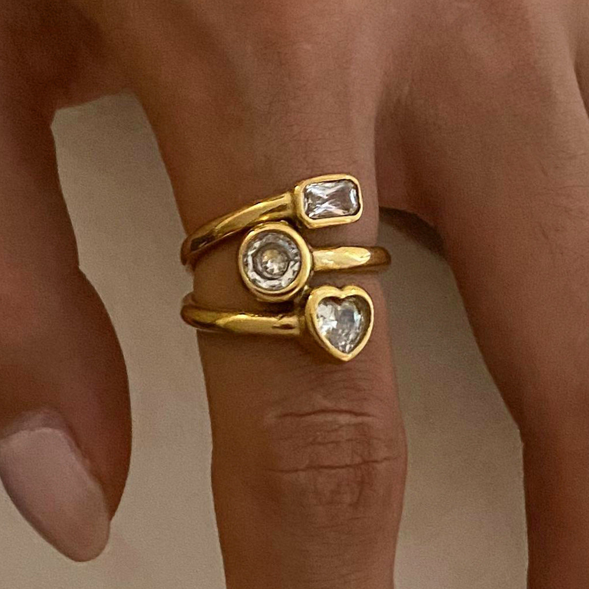 Stainless steel multi-layer ring