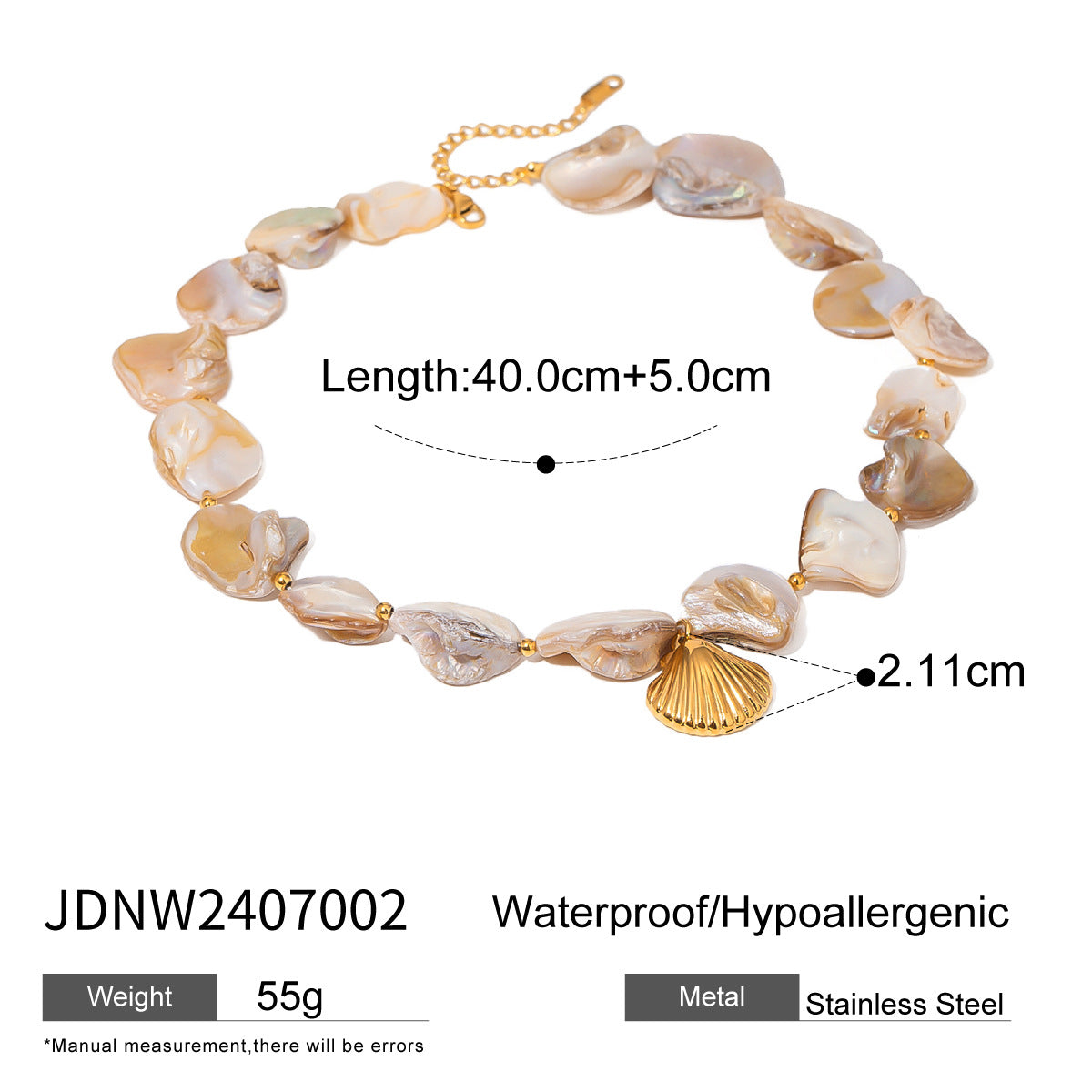 Titanium steel beach resort wind shell necklace