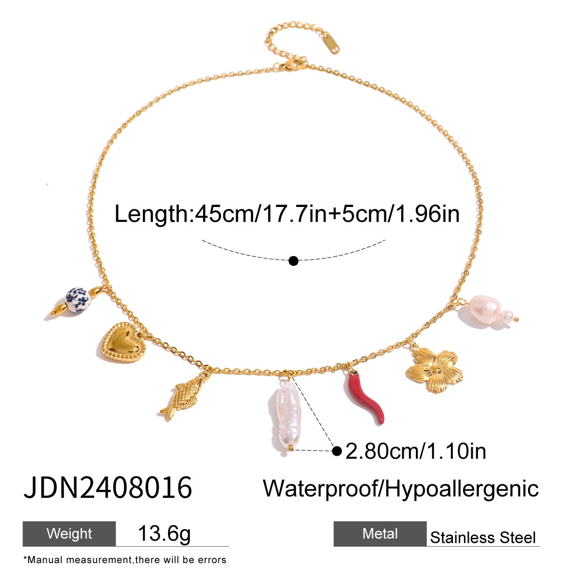 Titanium steel beach resort wind shell necklace