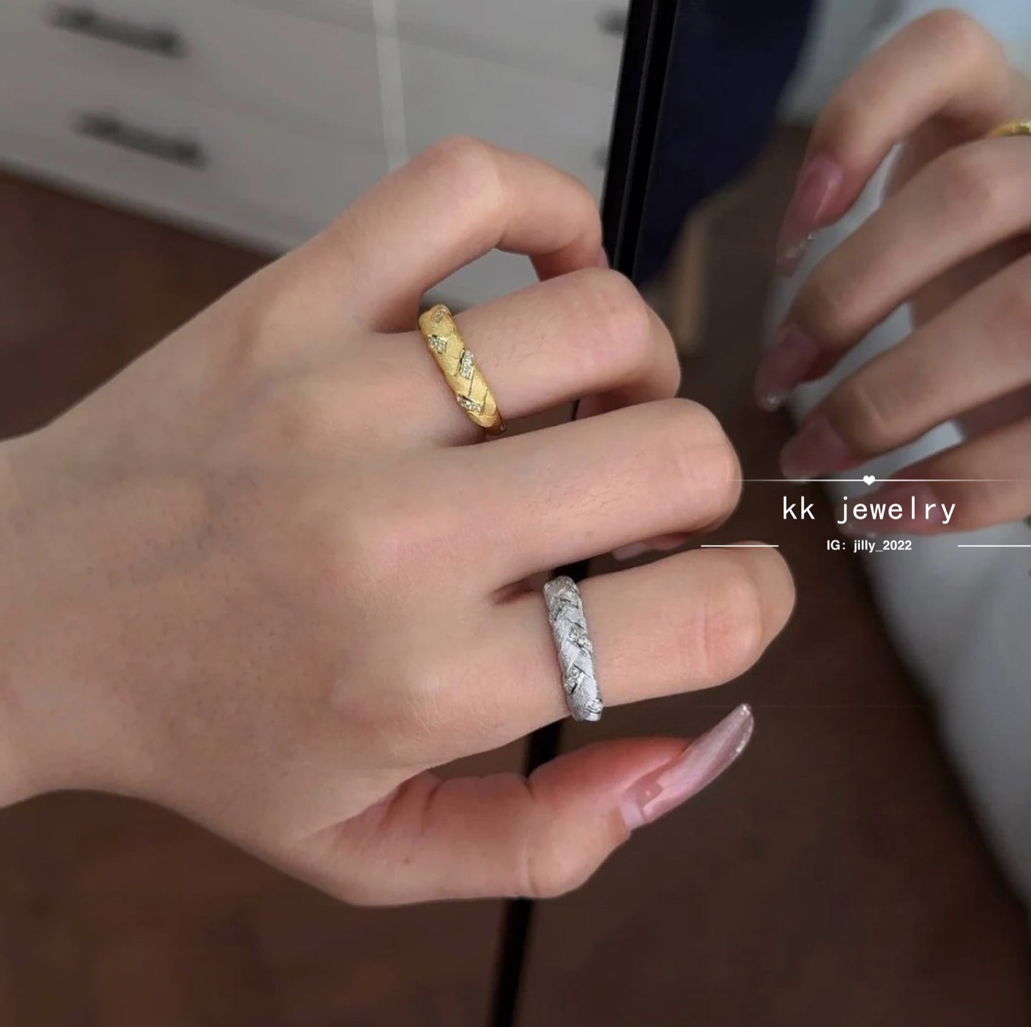 S925 Silver Wheat Ear Braided Brushed Ring