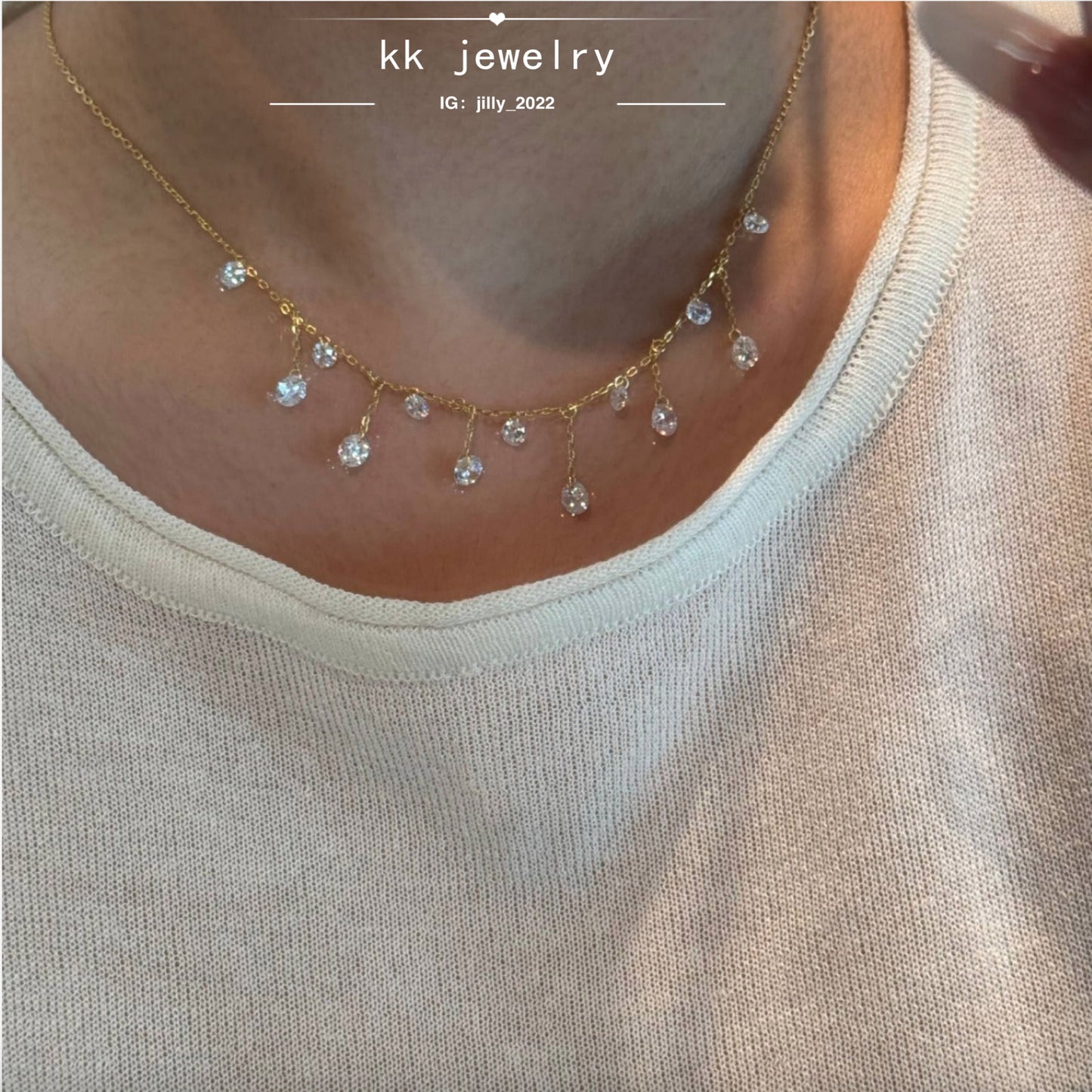 Exquisite Luxury~ S925 Sterling Silver Crystal Fringed Pendant Necklace