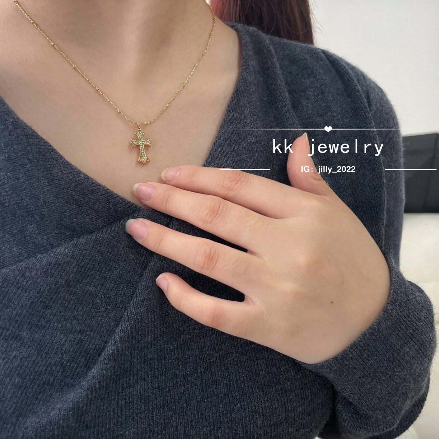 Golden cross necklace