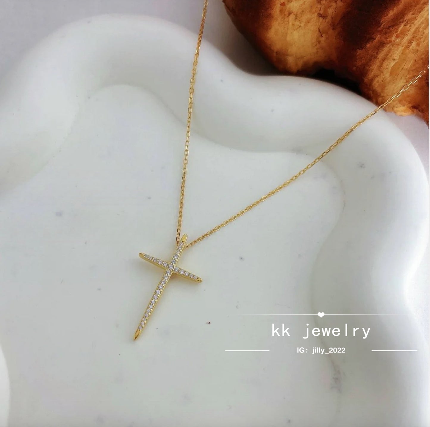S925 Sterling Silver Very Fine Cross Necklace