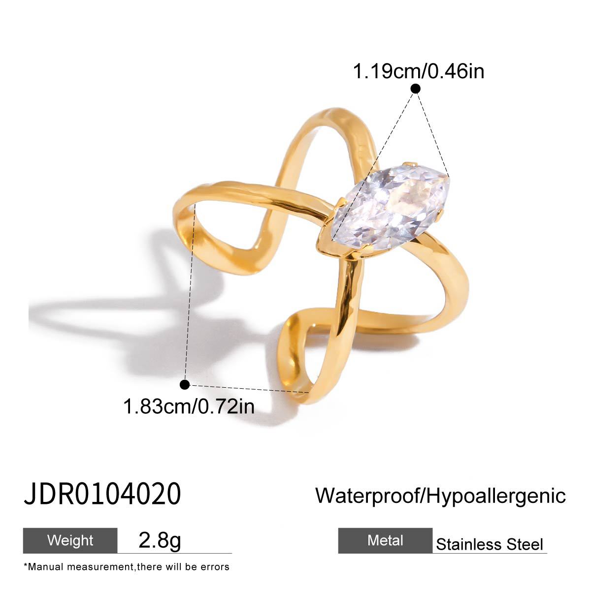 Titanium steel simple zircon ring