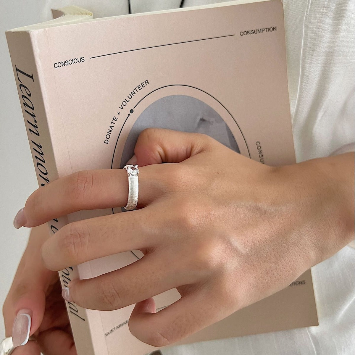 925 silver Guru zircon plain ring