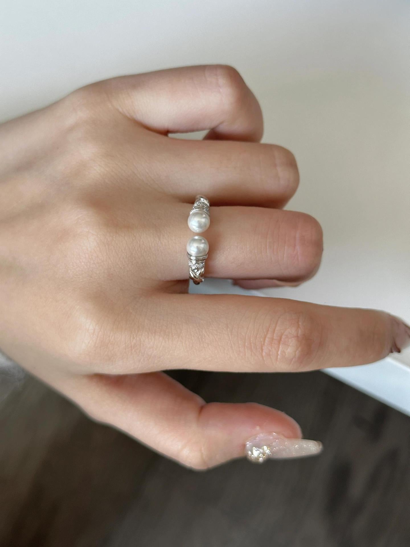 925 silver + shell bead 6mm twist open ring