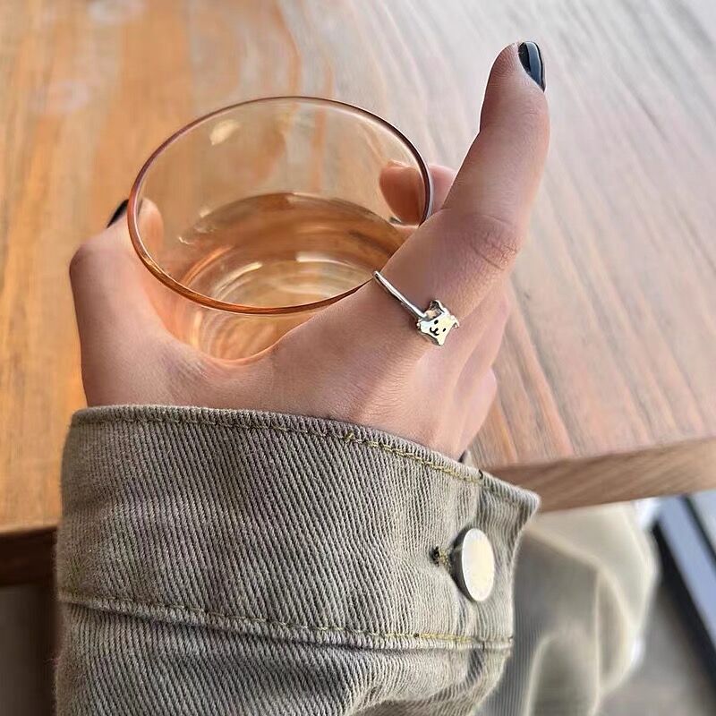 925 Silver Cartoon Puppy Ring