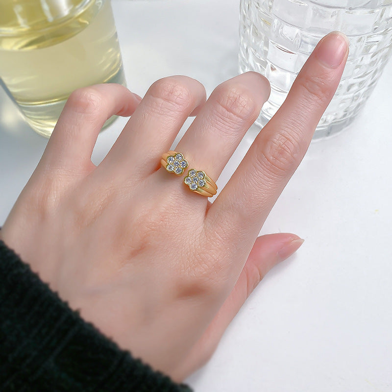 925 silver gilt gilt open ring