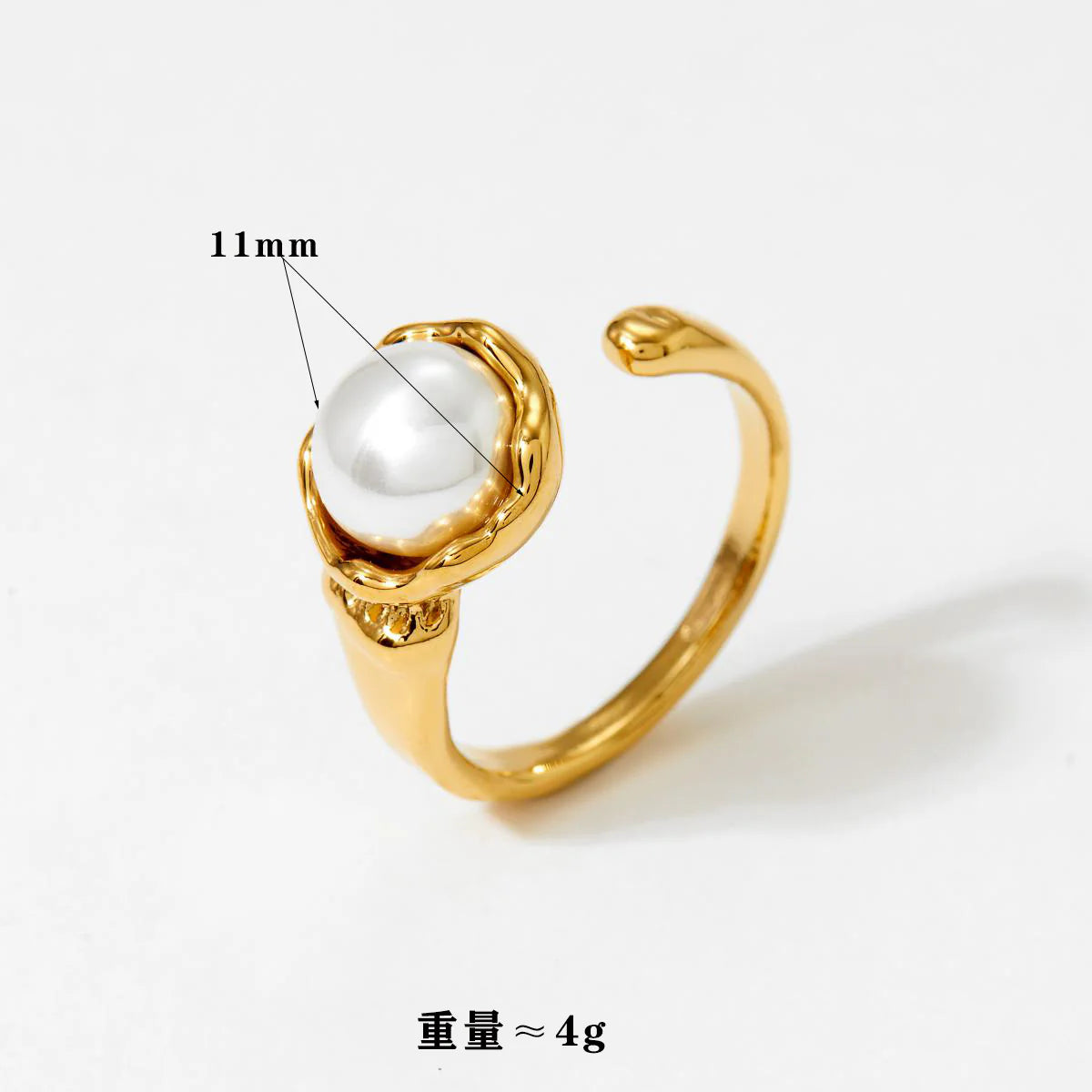 Stainless steel shell bead set ring