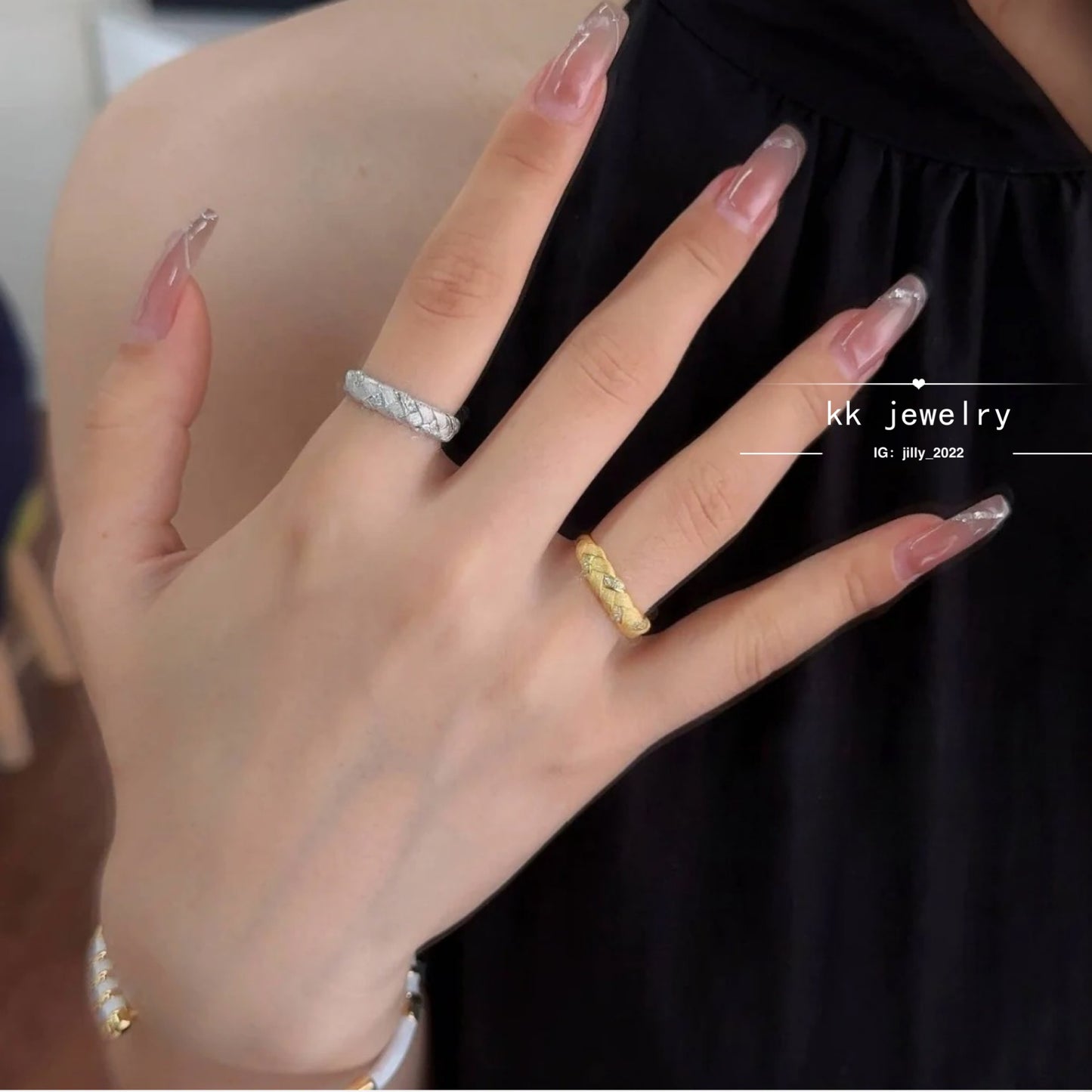 S925 Silver Wheat Ear Braided Brushed Ring