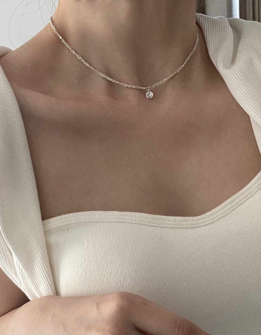 925 silver moissanite necklace