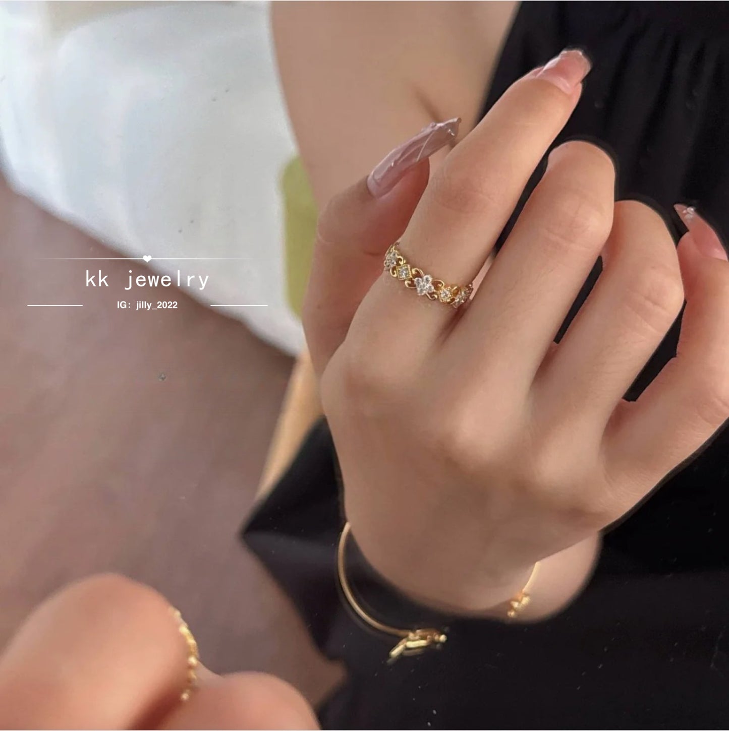 Fingertip Elf~ S925 Sterling Silver Ancient Flash Diamond Iris Ring