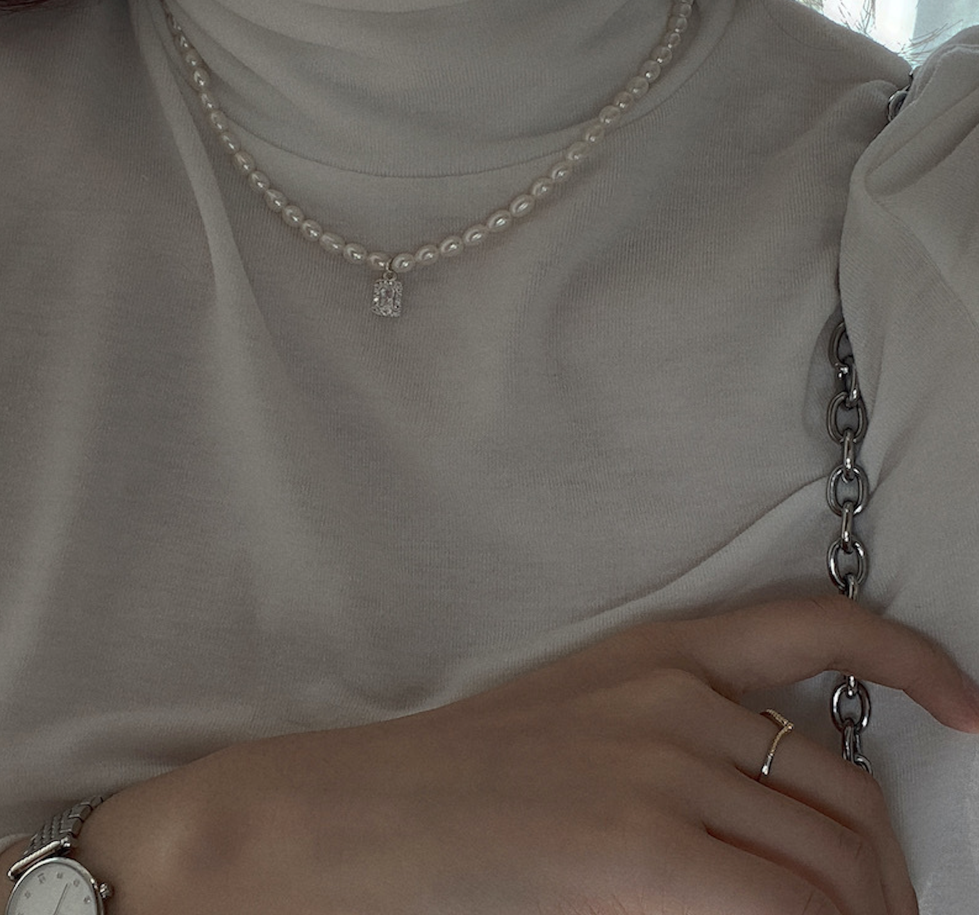 925 Silver Natural Pearl Necklace