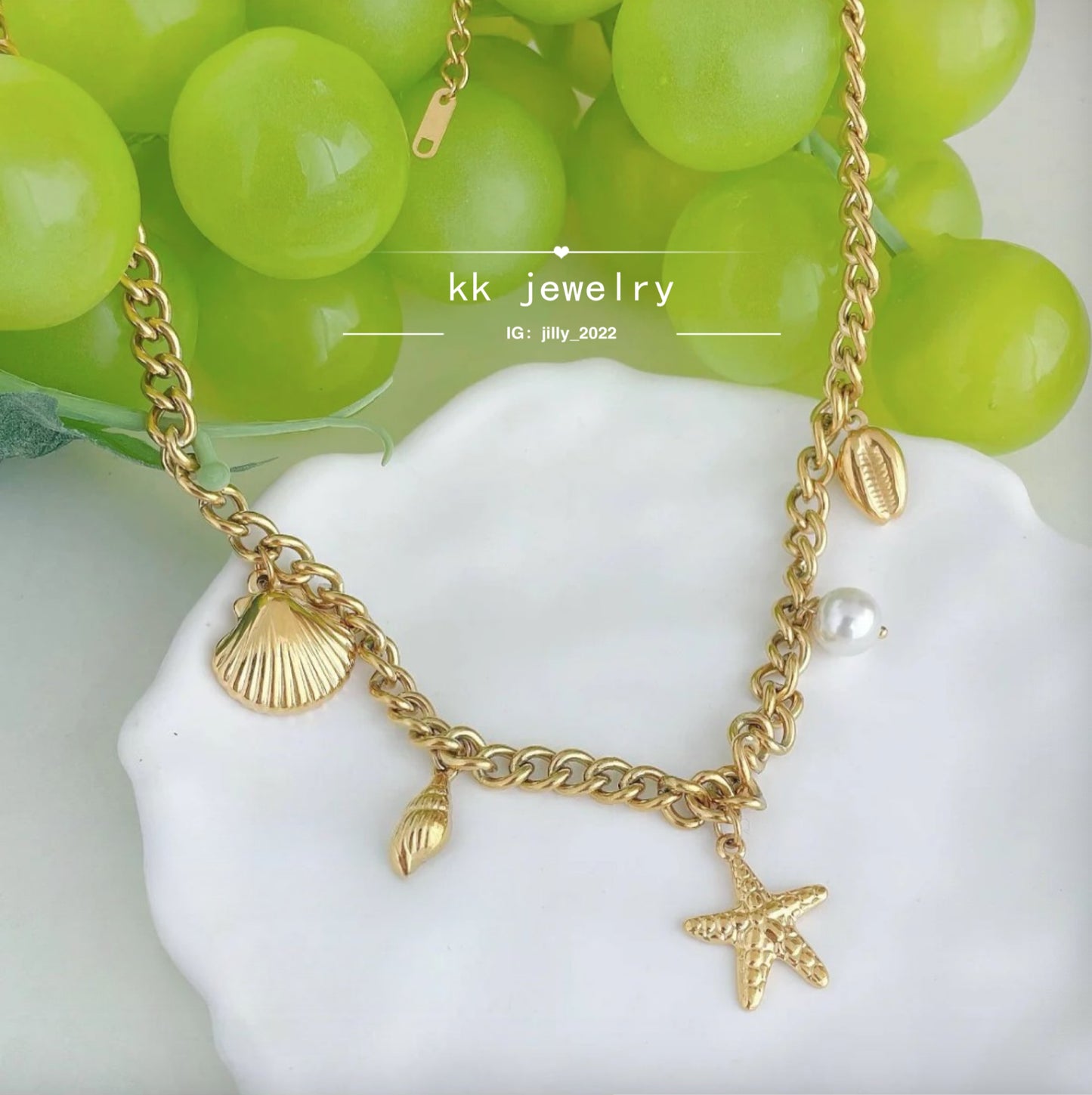 Starfish Shell Pearl Ocean Family Necklace