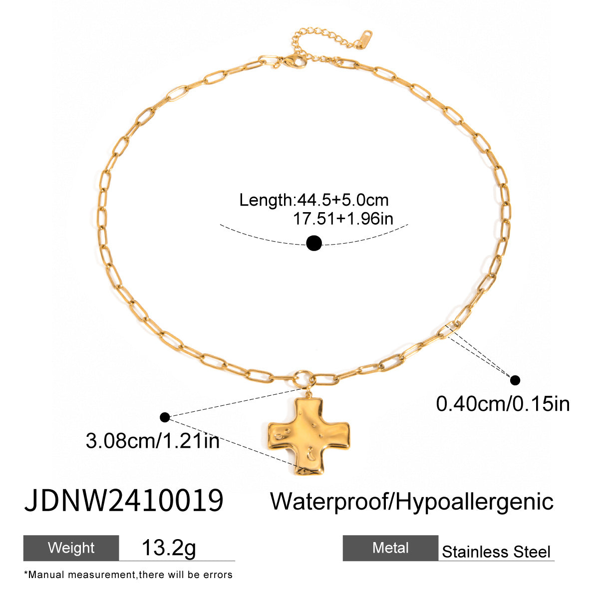 Stainless steel cross necklace