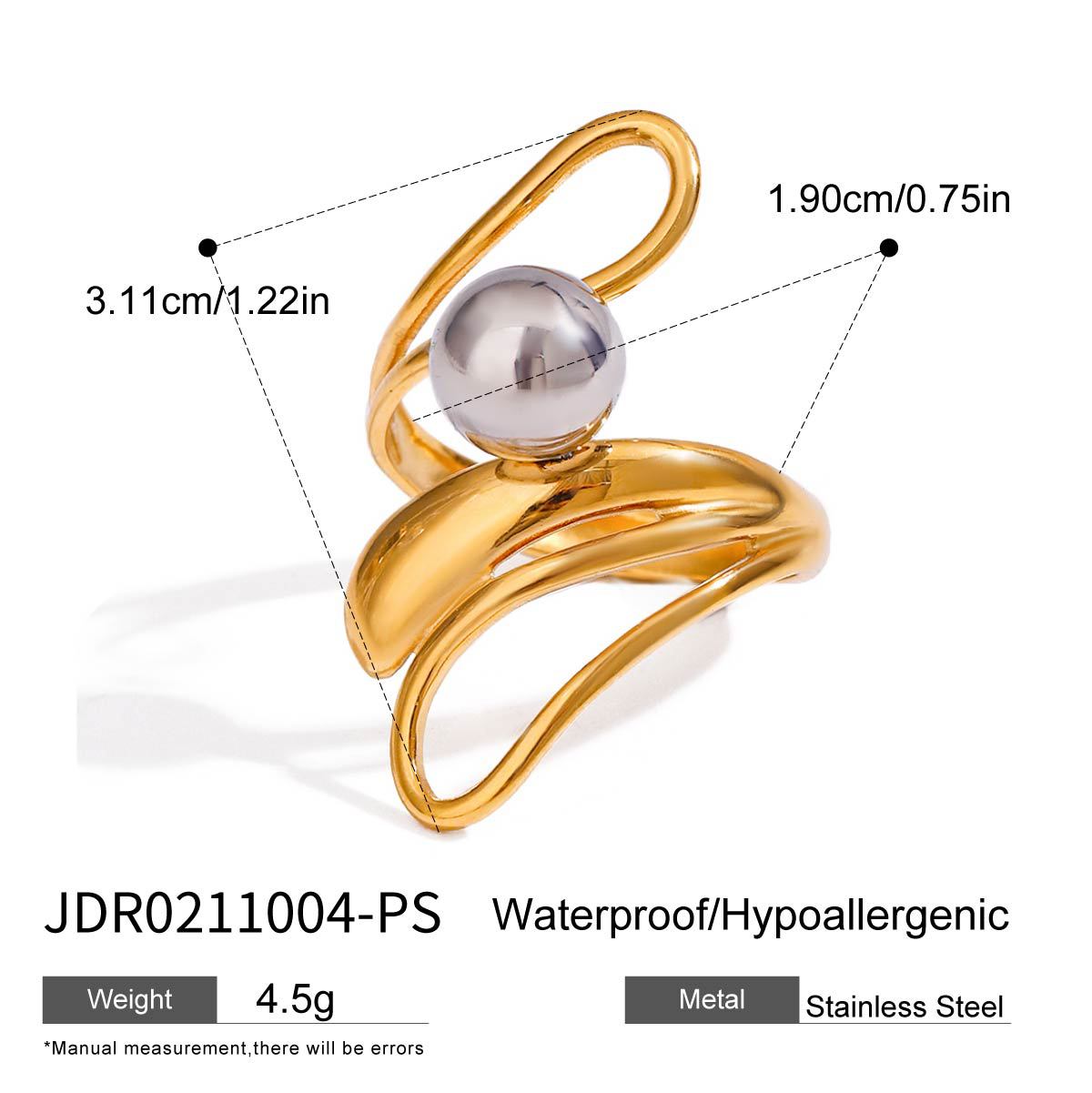 Stainless steel pearl ring
