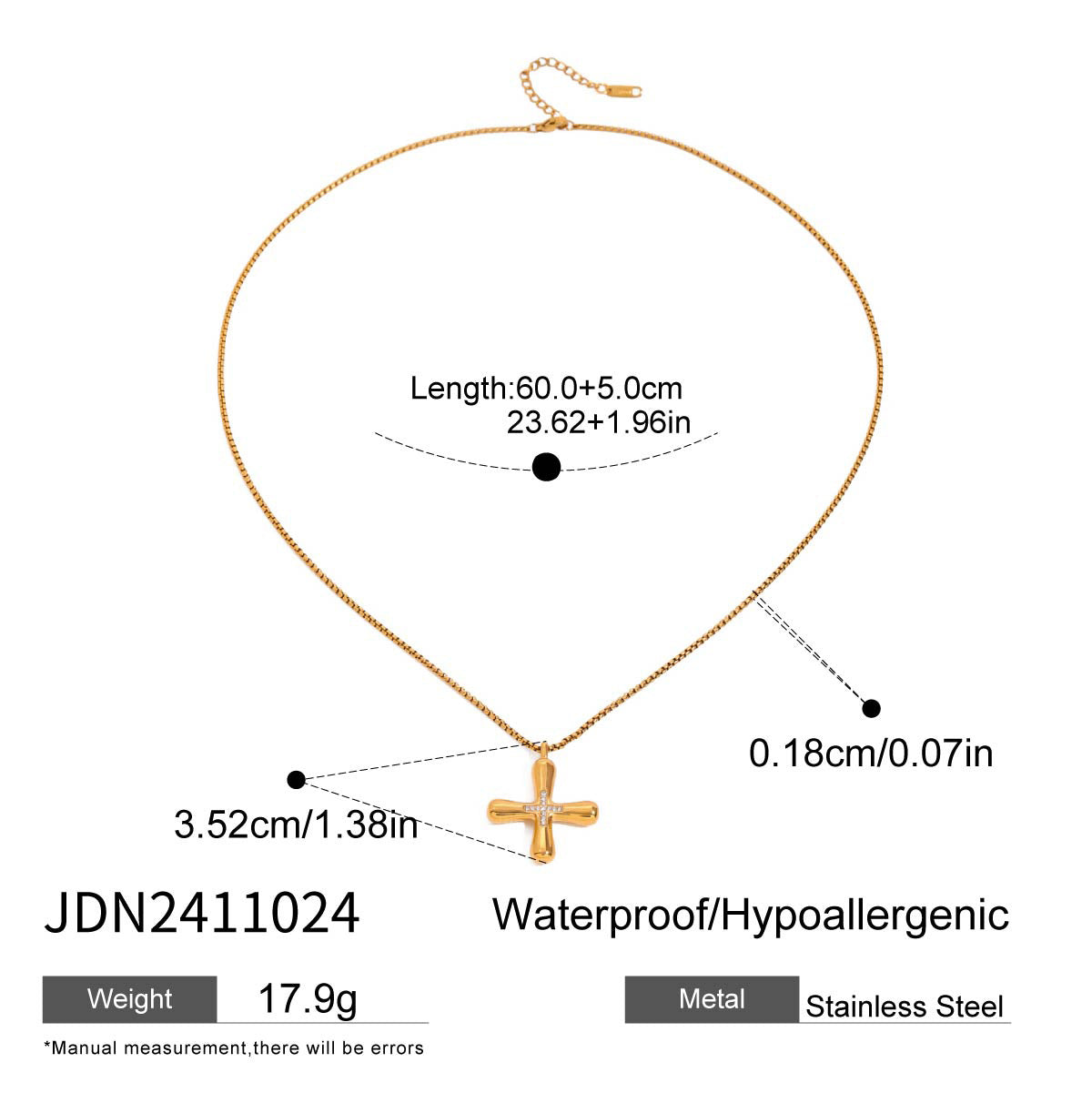 Stainless steel cross necklace