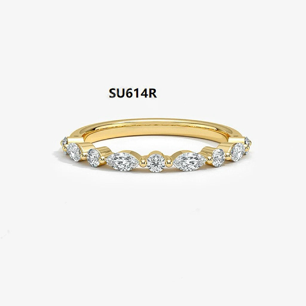 925 Sterling Silver Dainty Stackable Ring Set with Moissanite