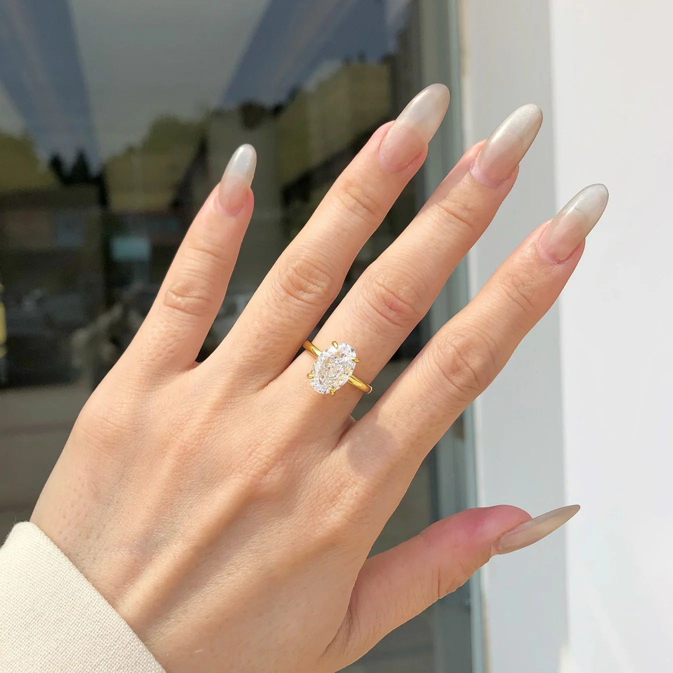 925 sterling silver 8A ice flower cut zirconia setting ring