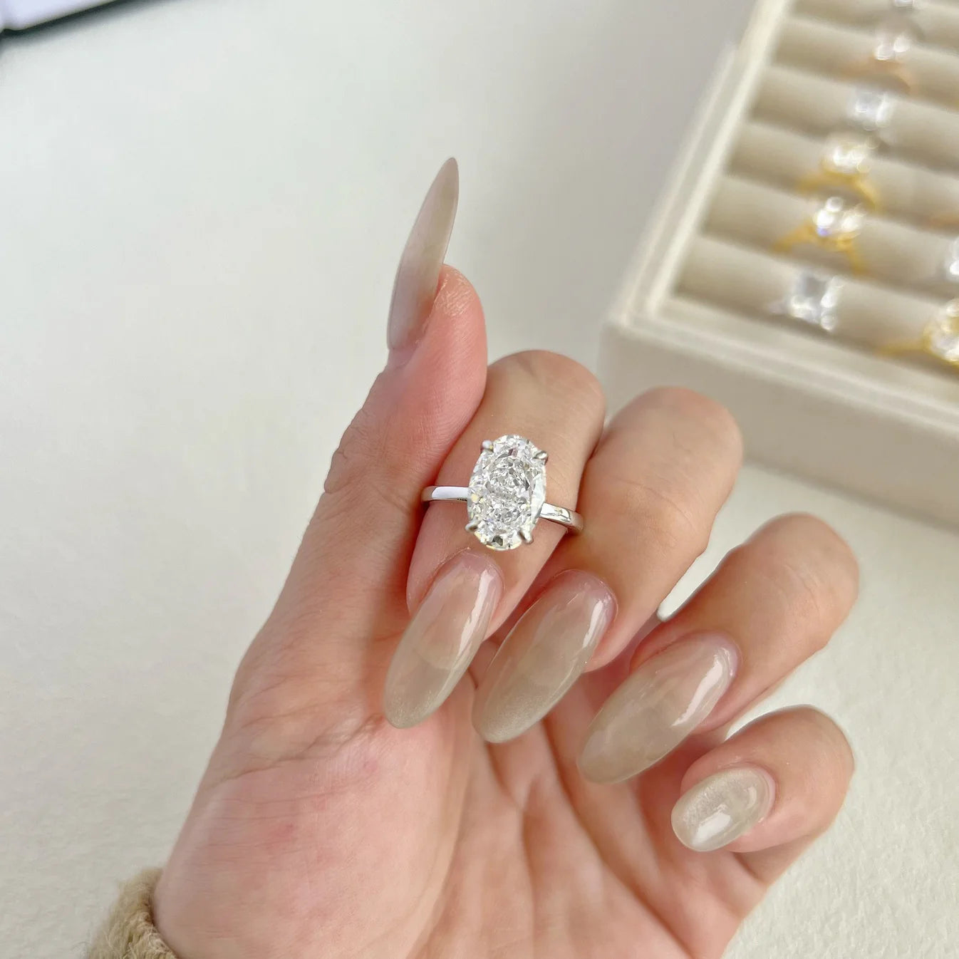 925 sterling silver 8A ice flower cut zirconia setting ring