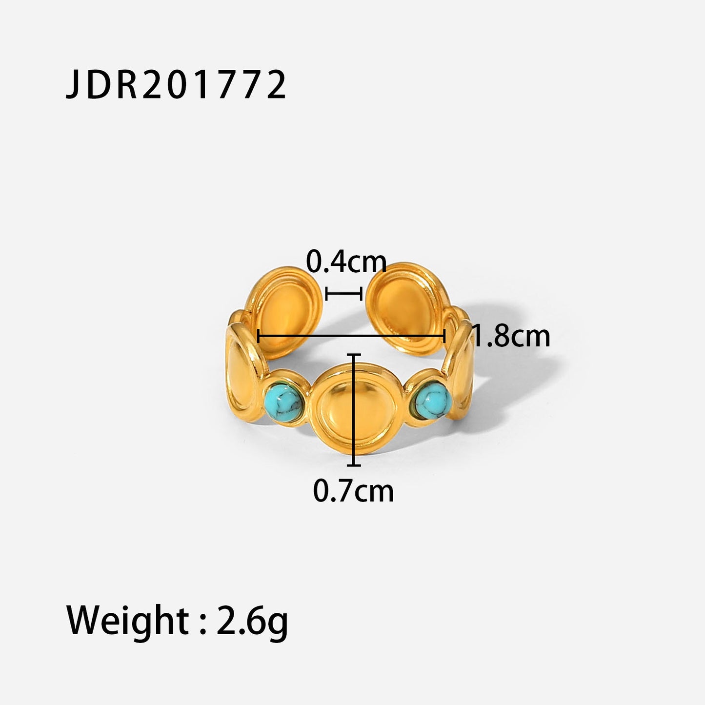 Vintage Stainless Steel Gemstone Ring