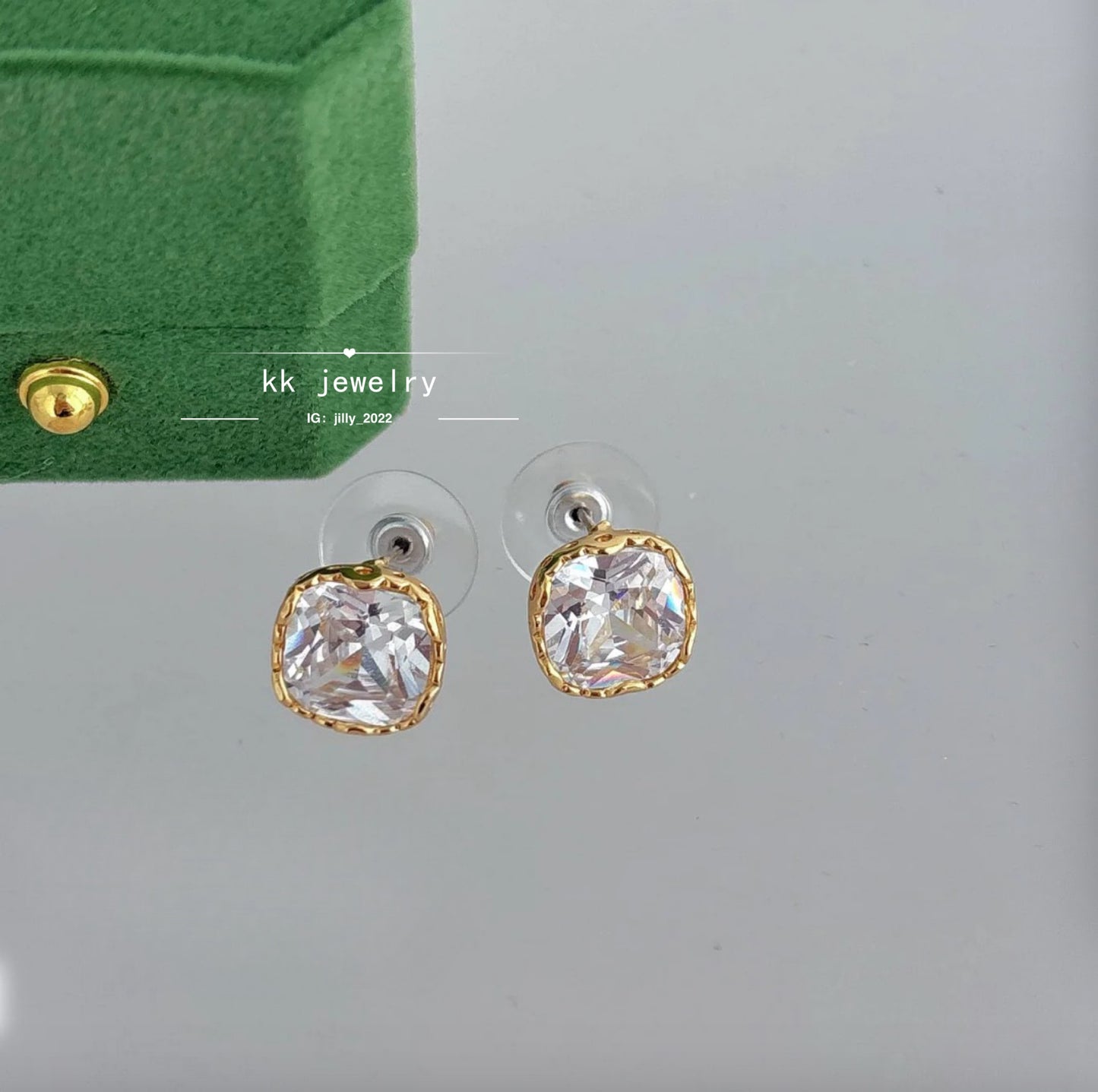 S925 Silver Needle French Gemstone Brass Earrings