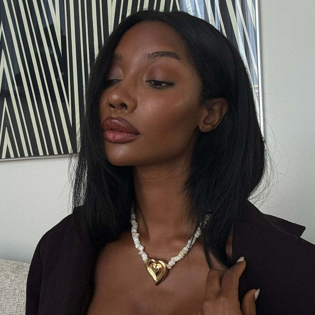 Stainless steel hammer pattern love white gravel stud earrings necklace