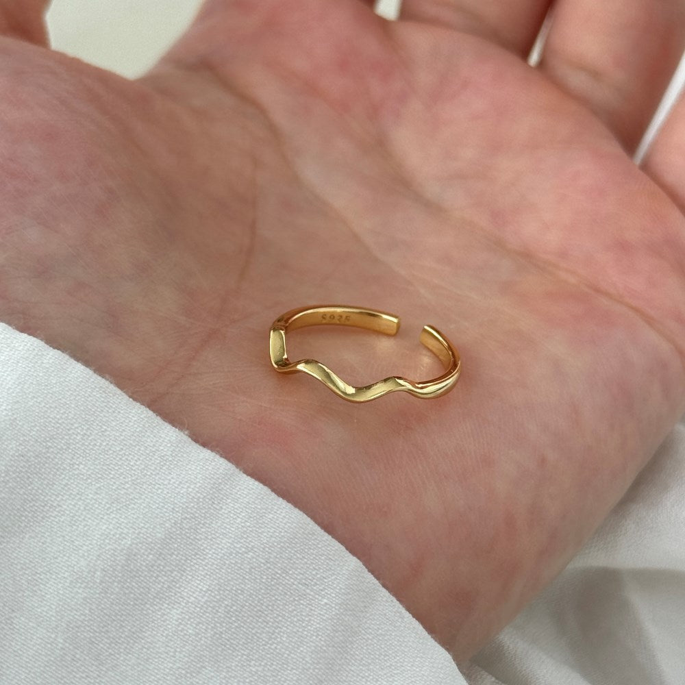 S925 Sterling Silver Vegetarian Ring Cute Stackable Open Ring