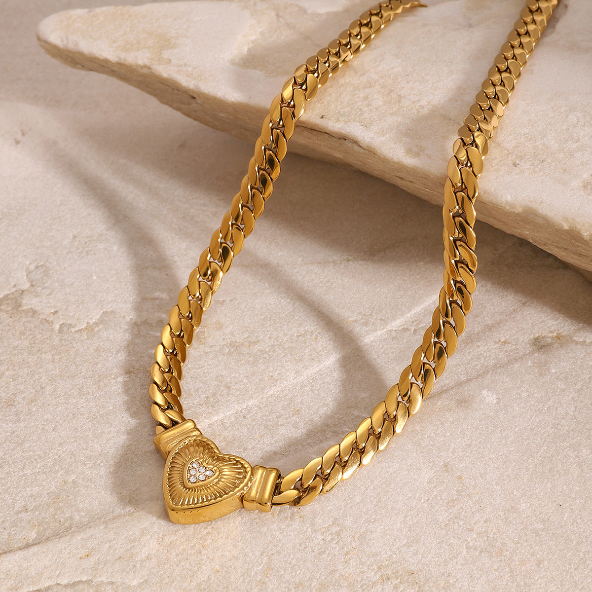 Stainless steel love diamond collarbone chain necklace