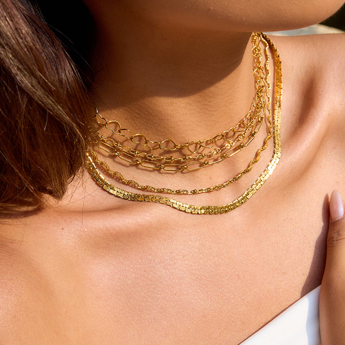 Snake bone chain Collarbone chain Titanium steel necklace