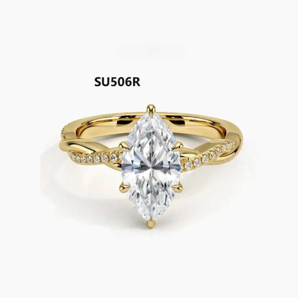 925 sterling silver and moissanite D color 1 carat wedding ring high-end ring