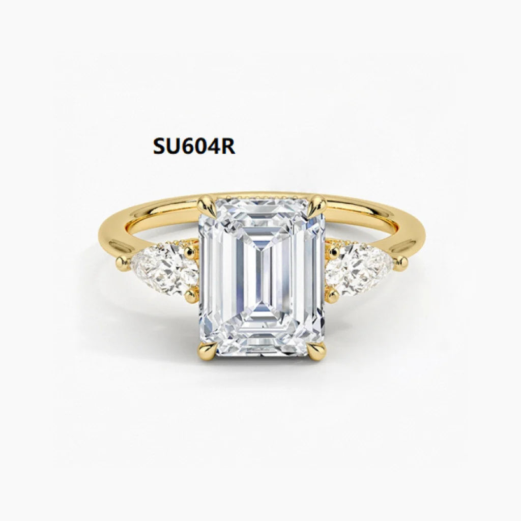 925 sterling silver set with moissanite, 1 carat wedding ring, olive cushion ring