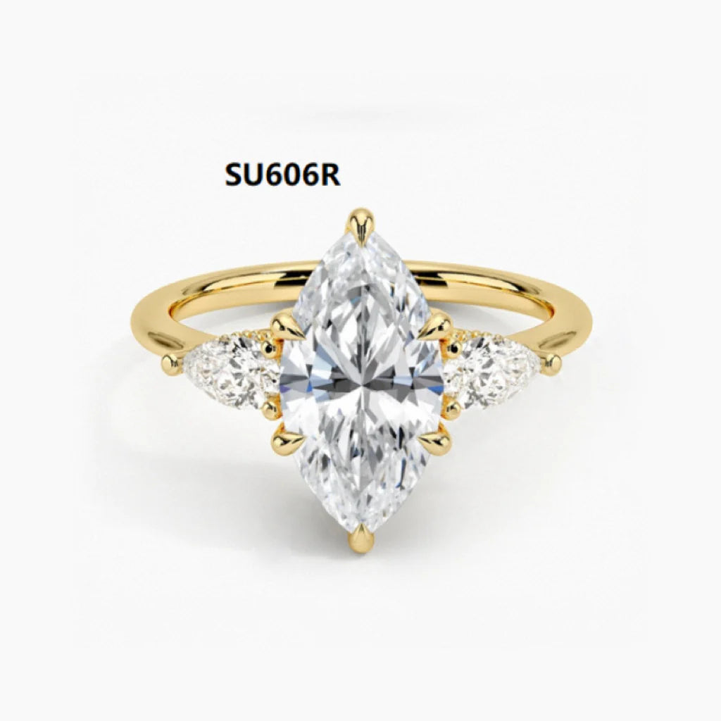 925 sterling silver set with moissanite, 1 carat wedding ring, olive cushion ring