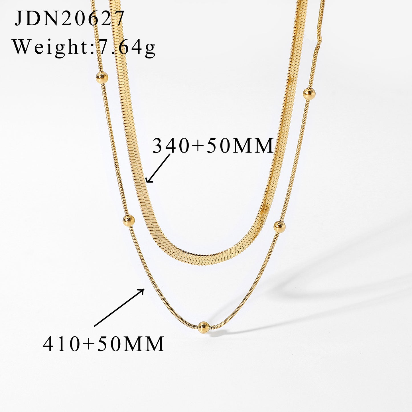 Stainless steel gold-plated multi-layer necklace collarbone neck chain