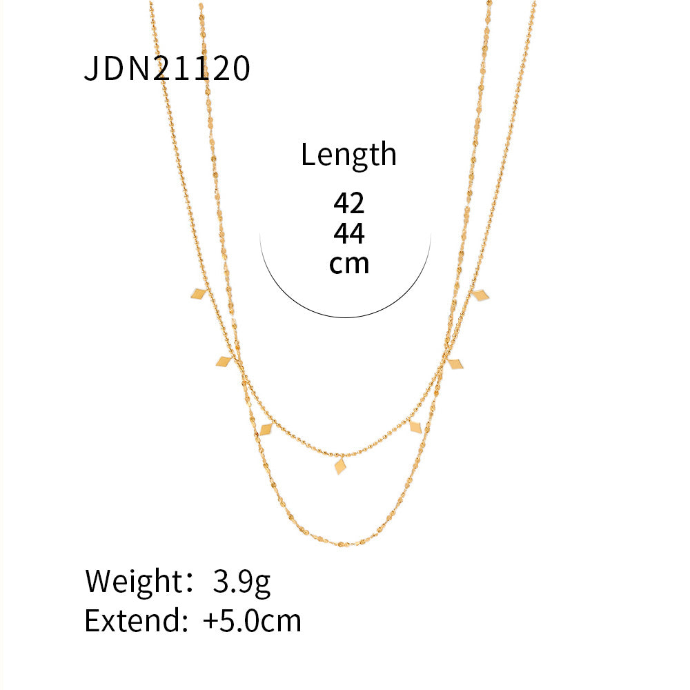 Stainless steel gold-plated multi-layer necklace collarbone neck chain