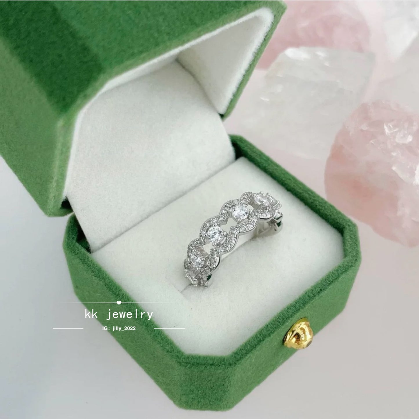 Special flash!! S925 silver new double-layer lace ring