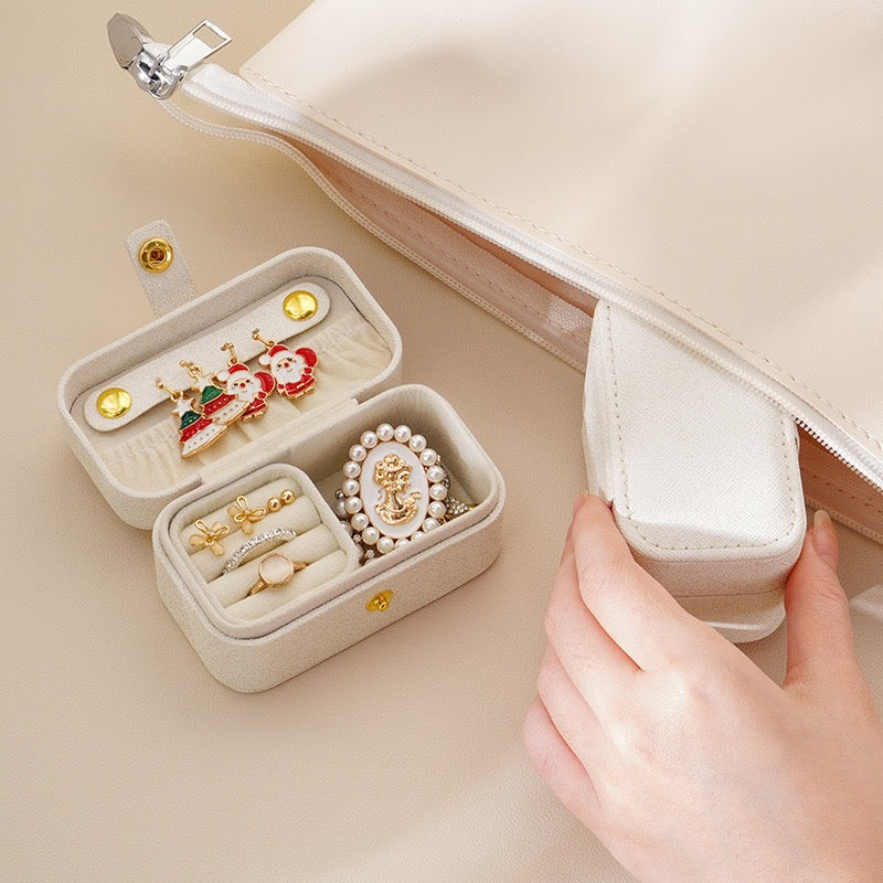 Simple and portable jewelry box, travel jewelry storage box, ring, earring, ear chain, lipstick, small jewelry box