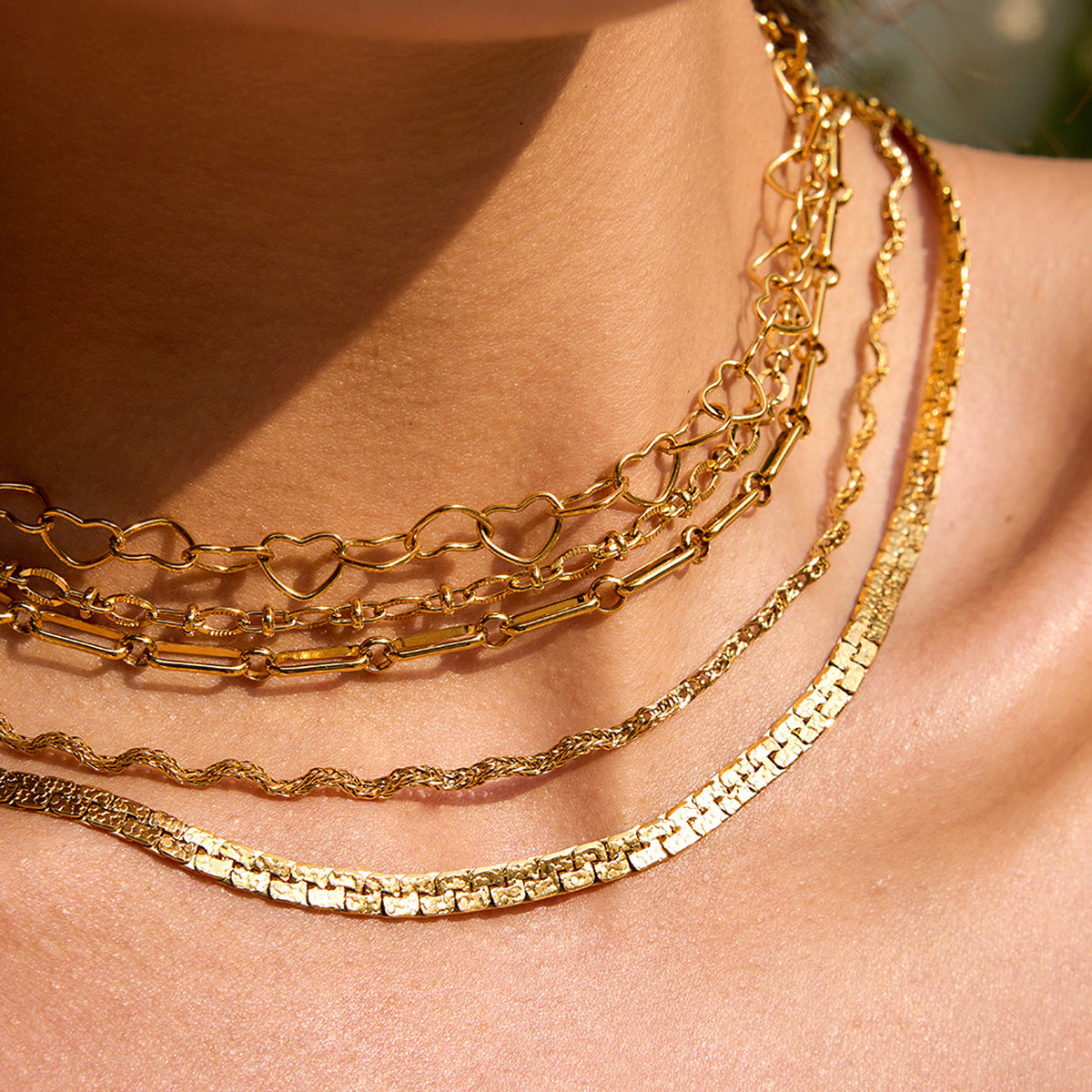 Snake bone chain Collarbone chain Titanium steel necklace