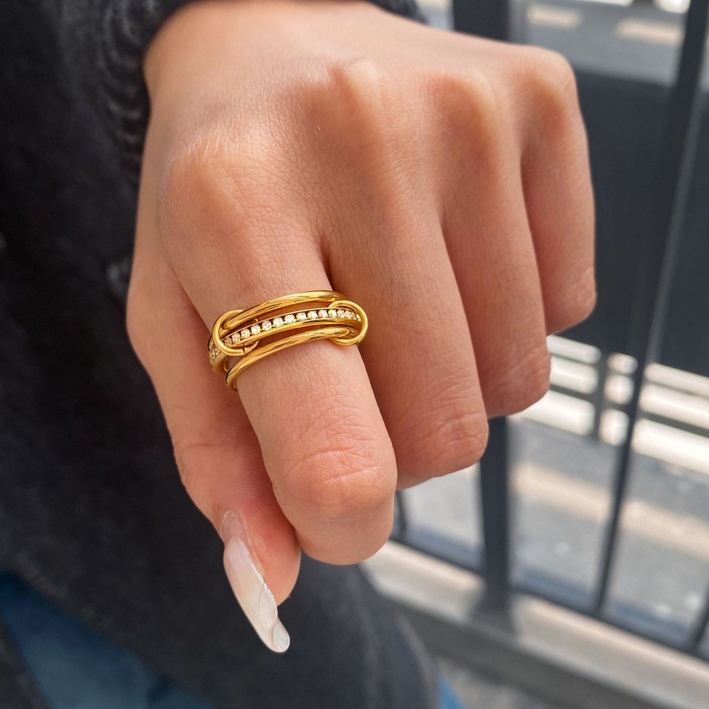Titanium steel multi-layer stacked ring