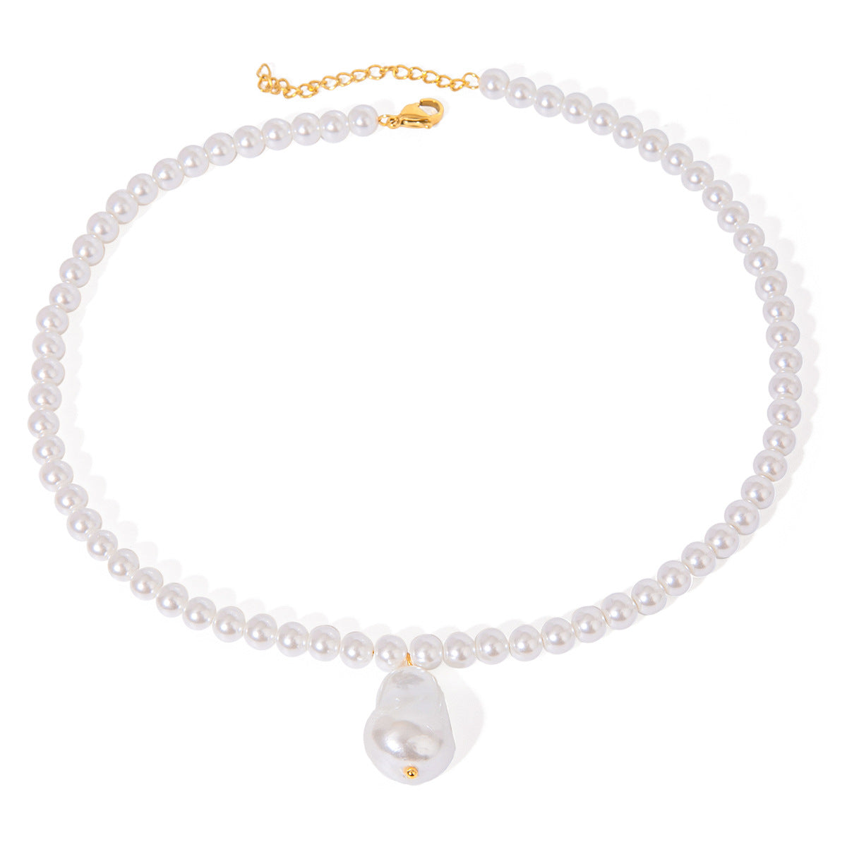 Stainless steel pearl necklace