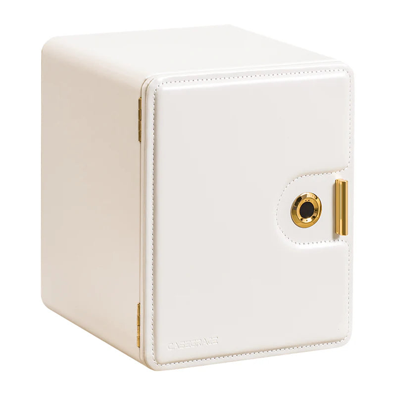 Home jewelry box with fingerprint lock, suitable for storing ID cards, necklaces, rings, and other jewelry.