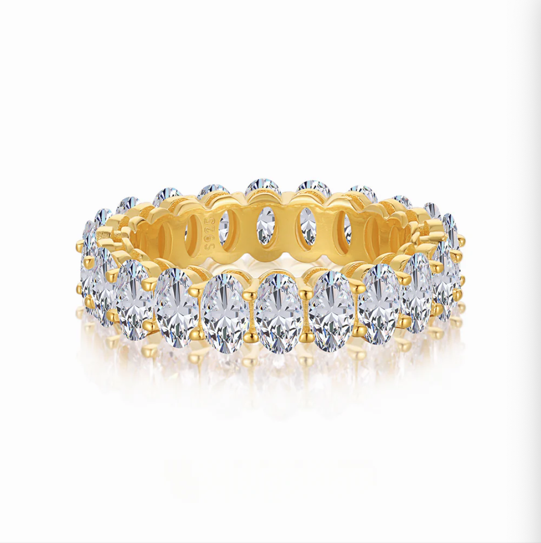 S925 Sterling Silver Oval Diamond High Quality Ring