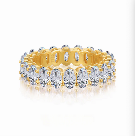 S925 Sterling Silver Oval Diamond High Quality Ring
