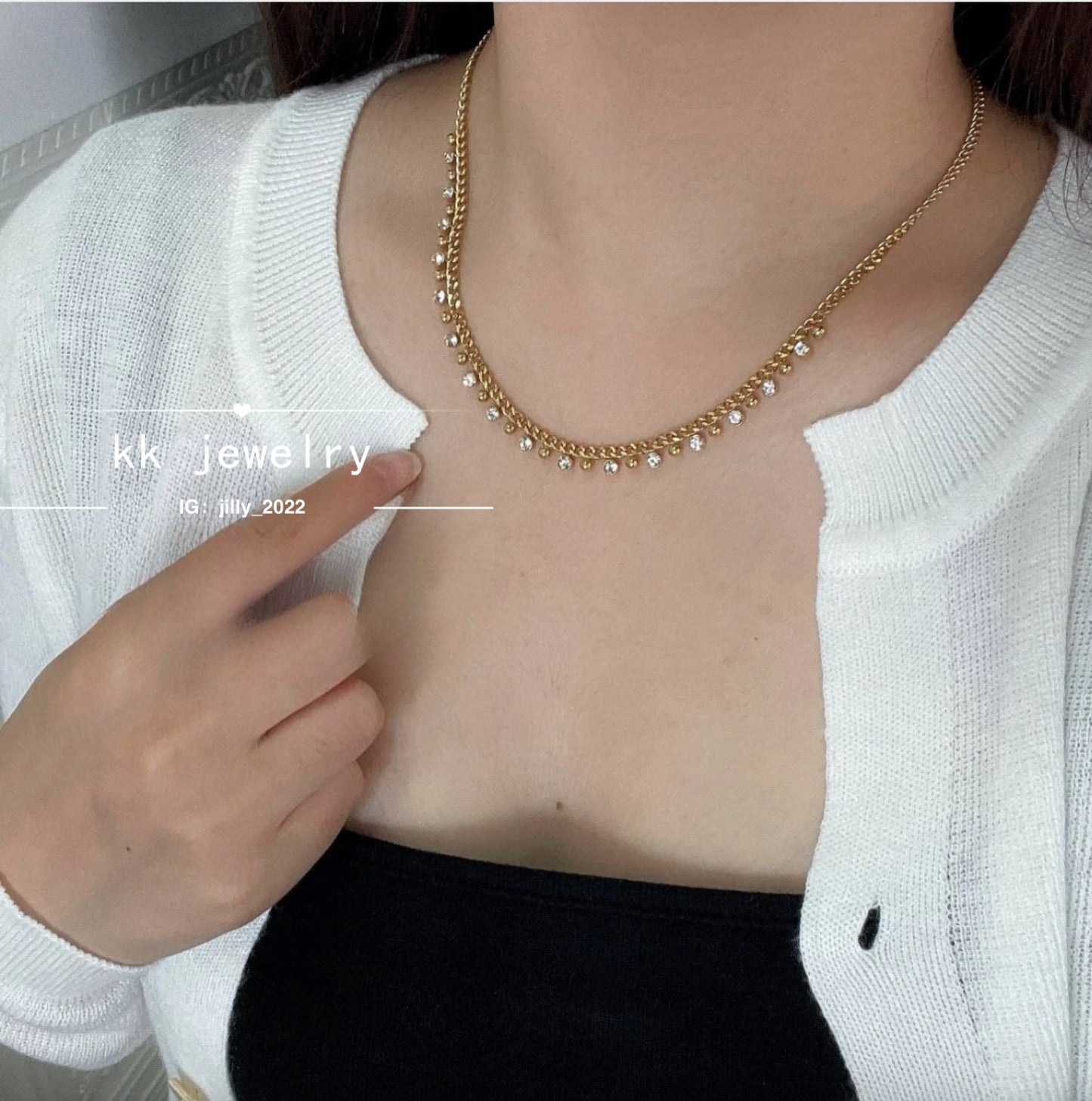 Fried Chicken Exquisite~ Small Golden Ball Tassel Necklace