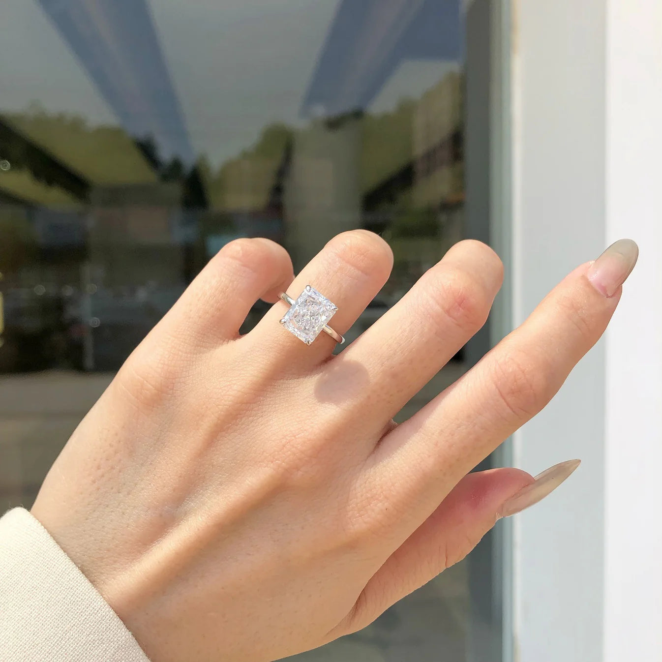 925 sterling silver 8A ice flower cut zirconia setting ring